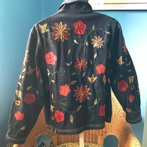 Chico’s Embroidered/Beaded Denim Jacket
